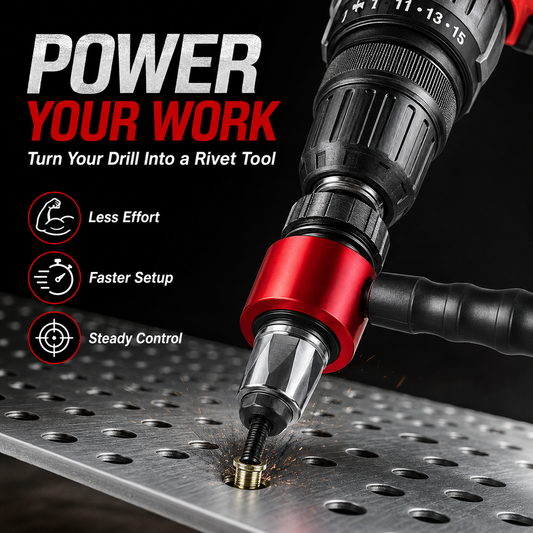 🔩Cordless Electric Rivet Gun Adapter Kit for Power Drill | Fits M3–M8 Rivets