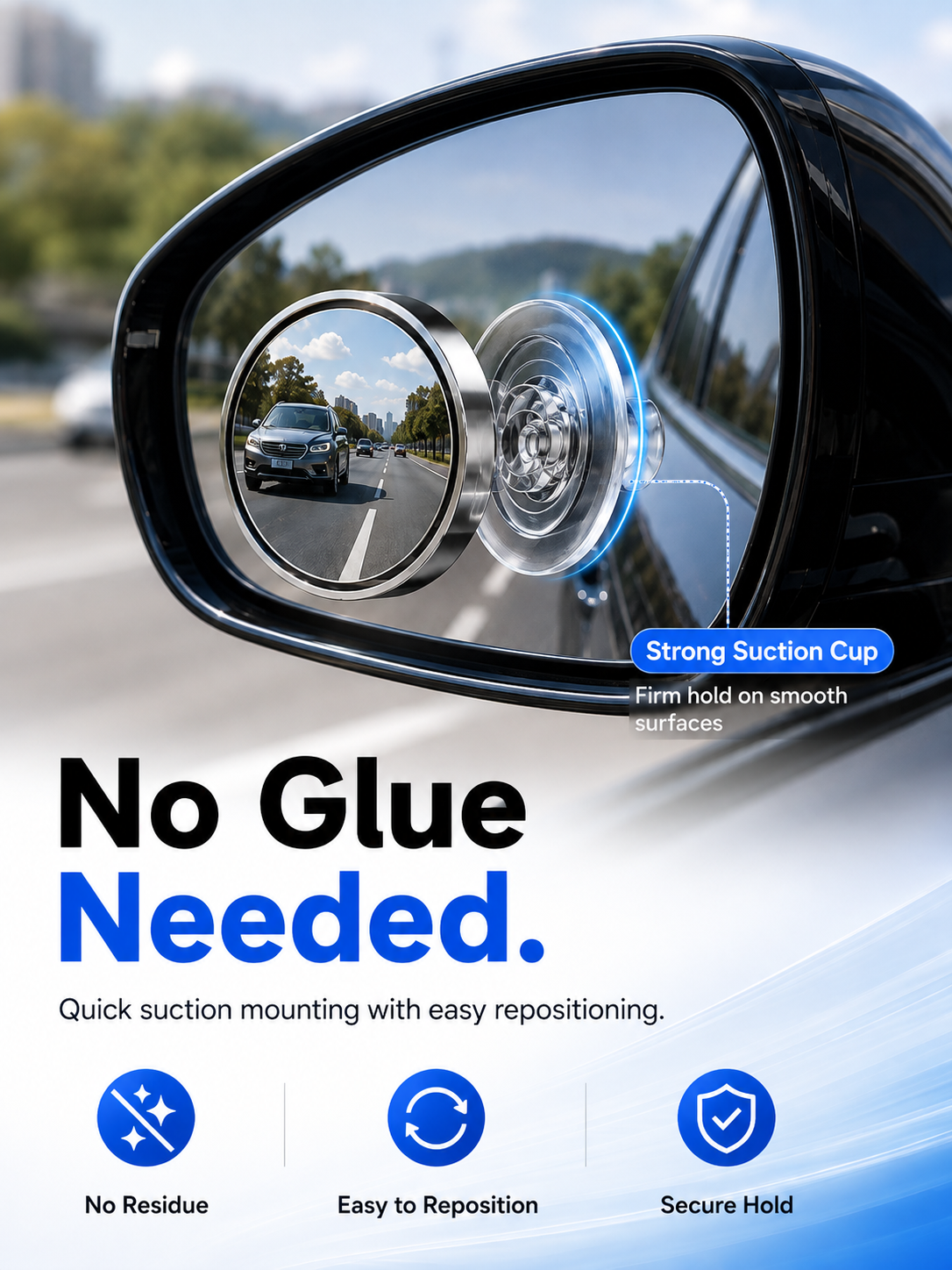 🚗 360° Adjustable Blind Spot Mirrors – Wide-Angle HD Car Side Mirror