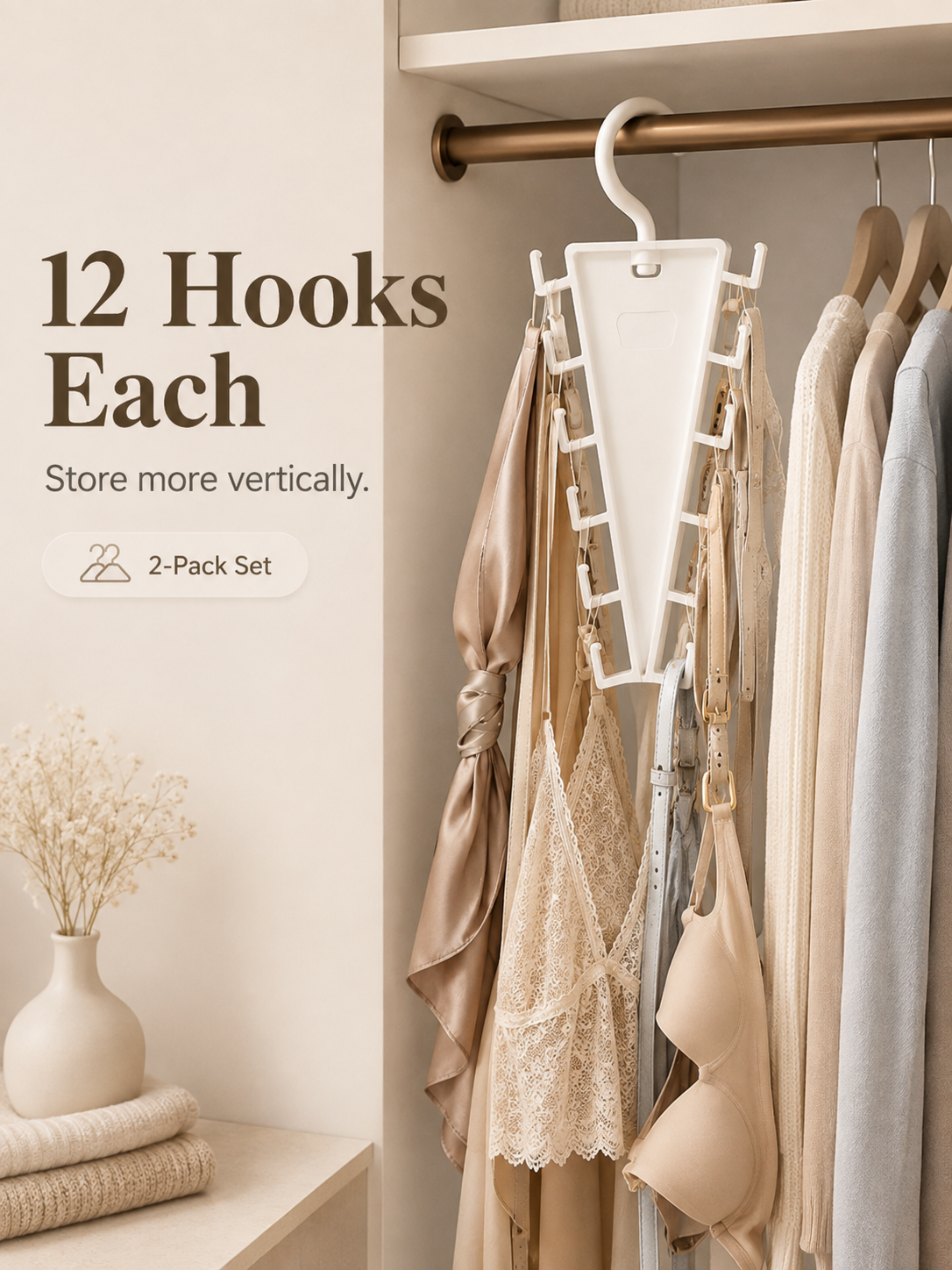 👚12-Hook Rotating Closet Organizer