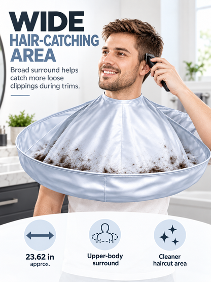 ✂️ Haircut Cape with Catcher – Adjustable Hair Cutting Umbrella for Home & Salon