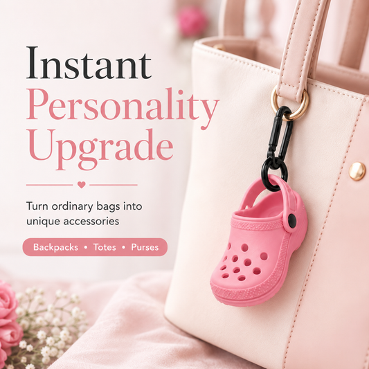 ✨ Mini Clog Charm Pouch – Cute Bag Pendant with Carabiner Clip & Coin Holder