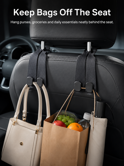 🚗2-in-1 Car Headrest Hook &amp; Phone Holder