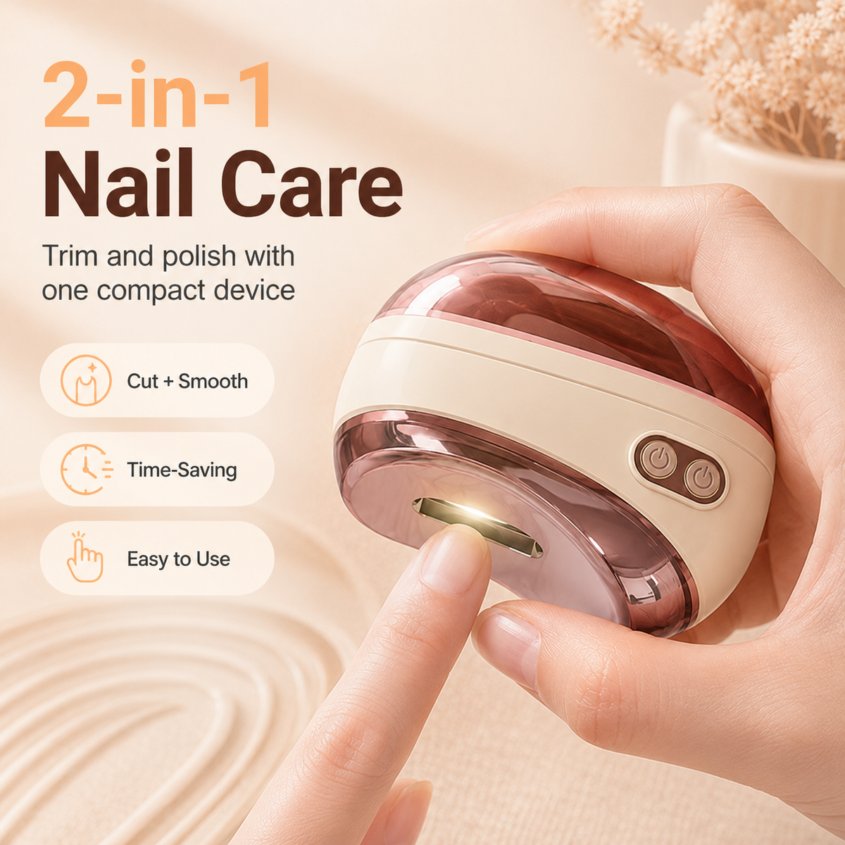 💅 LIMITED-TIME 50% OFF!  ✂️2-in-1 Smart Electric Nail Clipper & Polisher