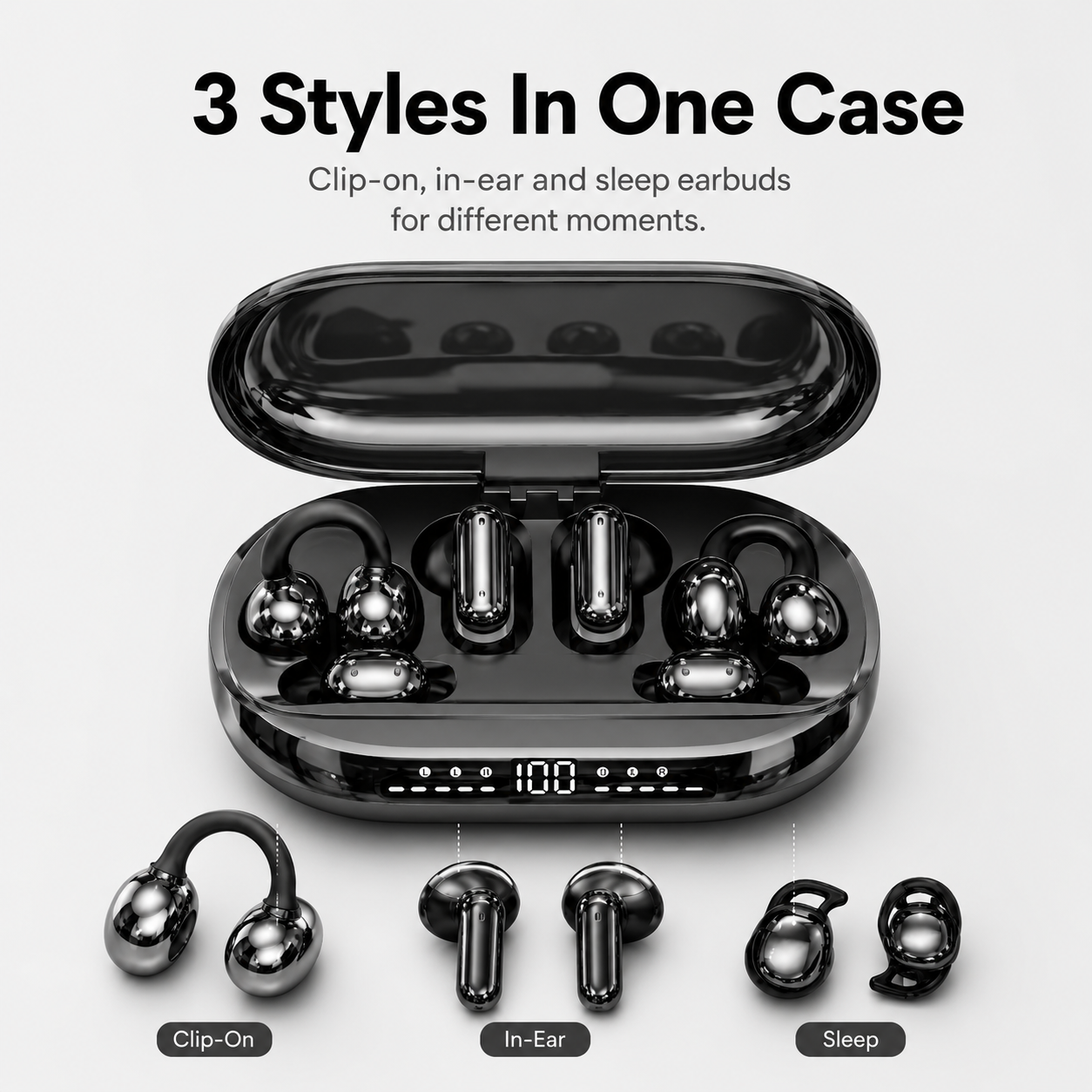 🔥 6-Earbud 3-in-1 Wireless Headphones & Emergency Phone Charger