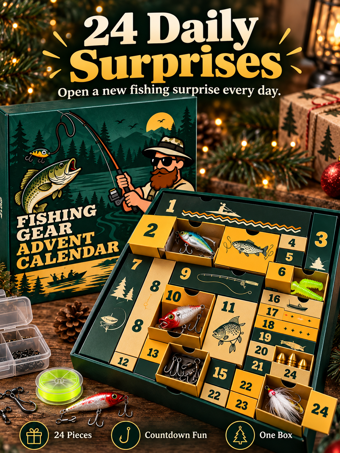 Fishing Advent Calendar – 24-Day Tackle & Lure Gift Set