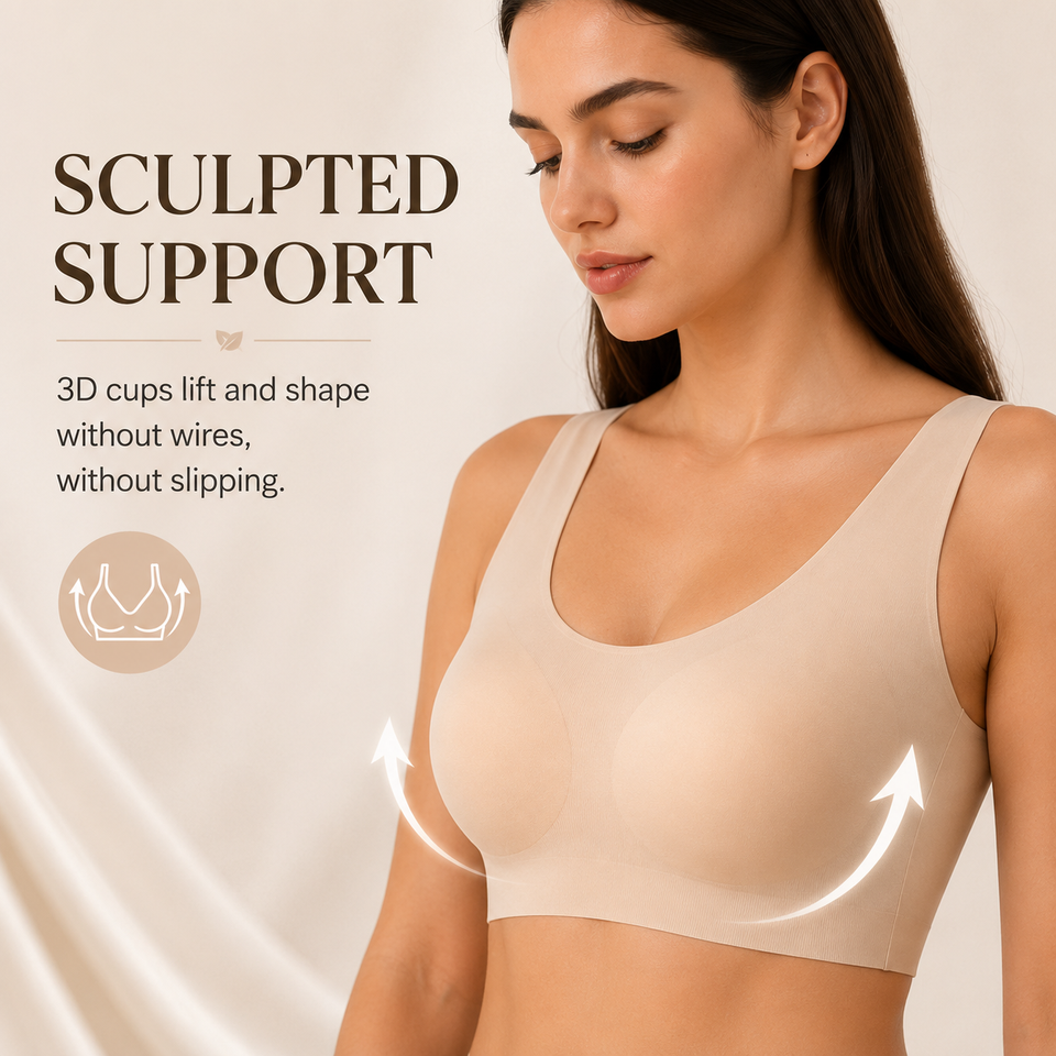 Seamless Wireless Sculpting Bra – Invisible Comfort & Natural Lift