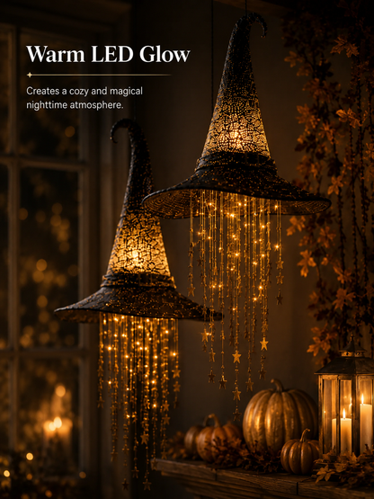 Lighted Witch Hat Hanging Chime