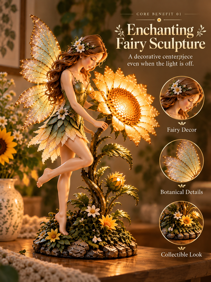 🧚 Enchanted Sunflower Fairy Lamp – Warm Glow Fantasy Table Decor