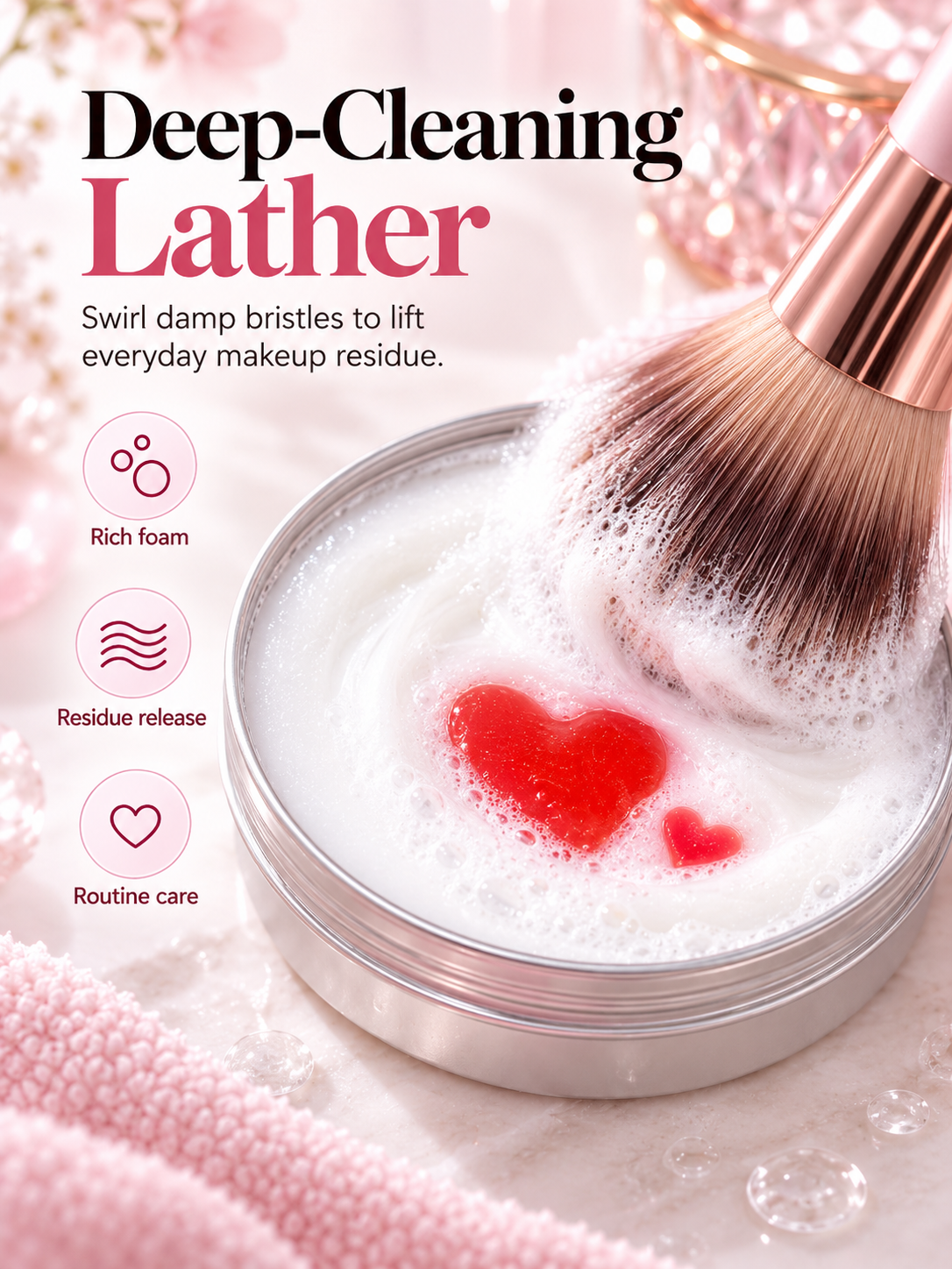 🫧 Makeup Brush Cleaning Soap – Portable Deep-Clean Brush & Sponge Cleanser