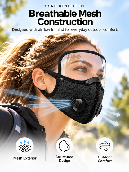 🚴 Reusable Outdoor Cycling Face Mask – Breathable Mesh Design for Riding, Sports & Outdoor Activities