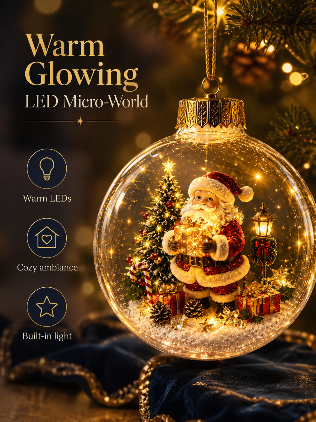 ✨ Magical Illuminated 3D Christmas Baubles – Bring Your Tree to Life!