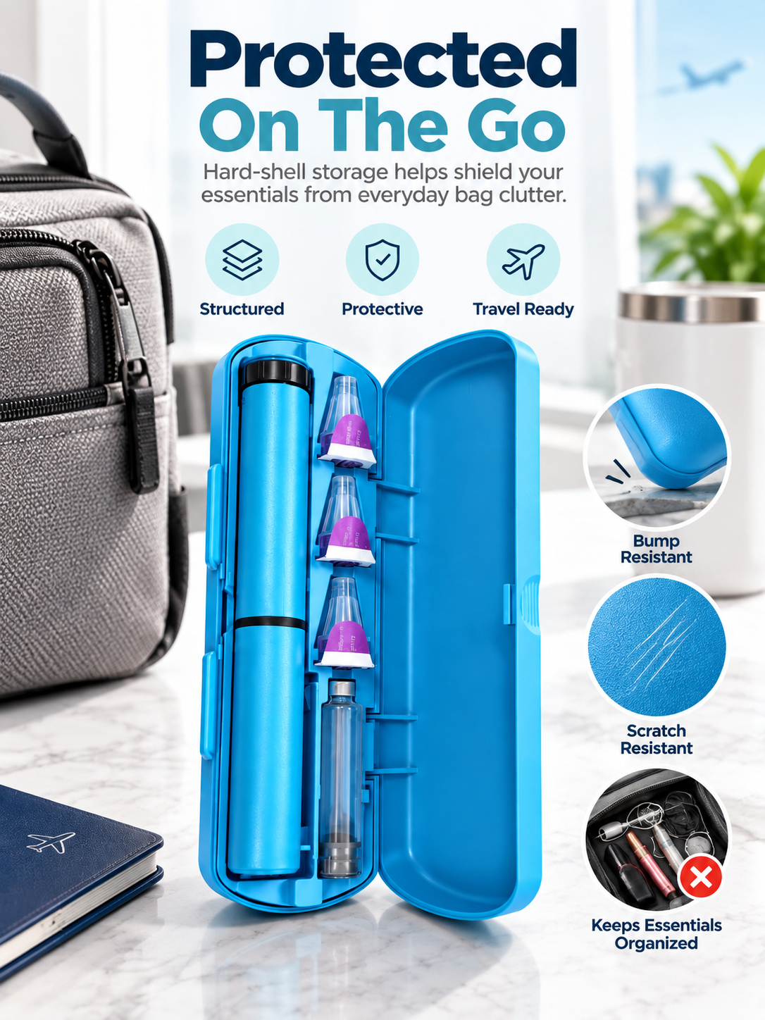 💉 60IU Injection Pen & Hardshell Carry Case Set – Organized Travel Storage Kit