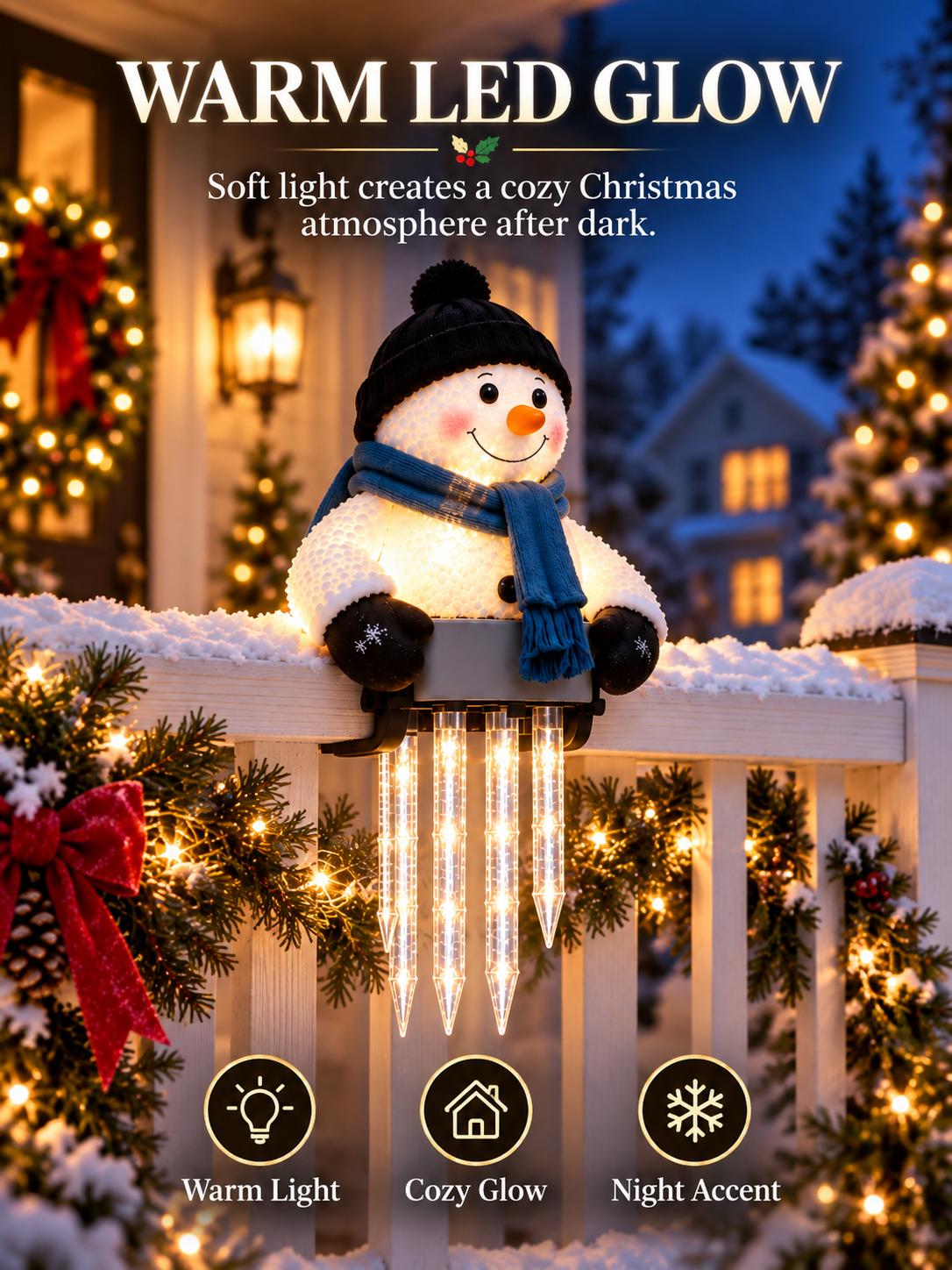 ☃️Snowman Railing Christmas Light