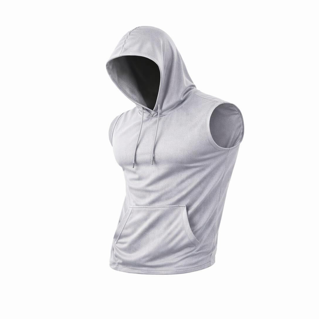 Men’s Sleeveless Hooded Sports Tank Top | Quick-Dry Gym & Casual Wear