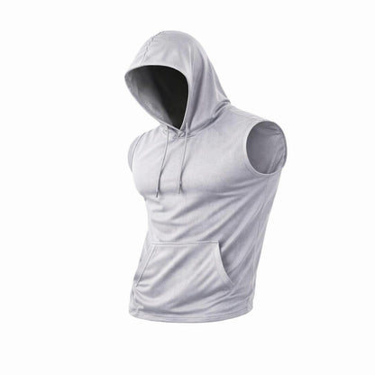 Men’s Sleeveless Hooded Sports Tank Top | Quick-Dry Gym & Casual Wear