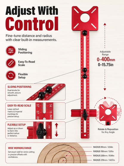 📏3-in-1 Router Circle Cutting Guide