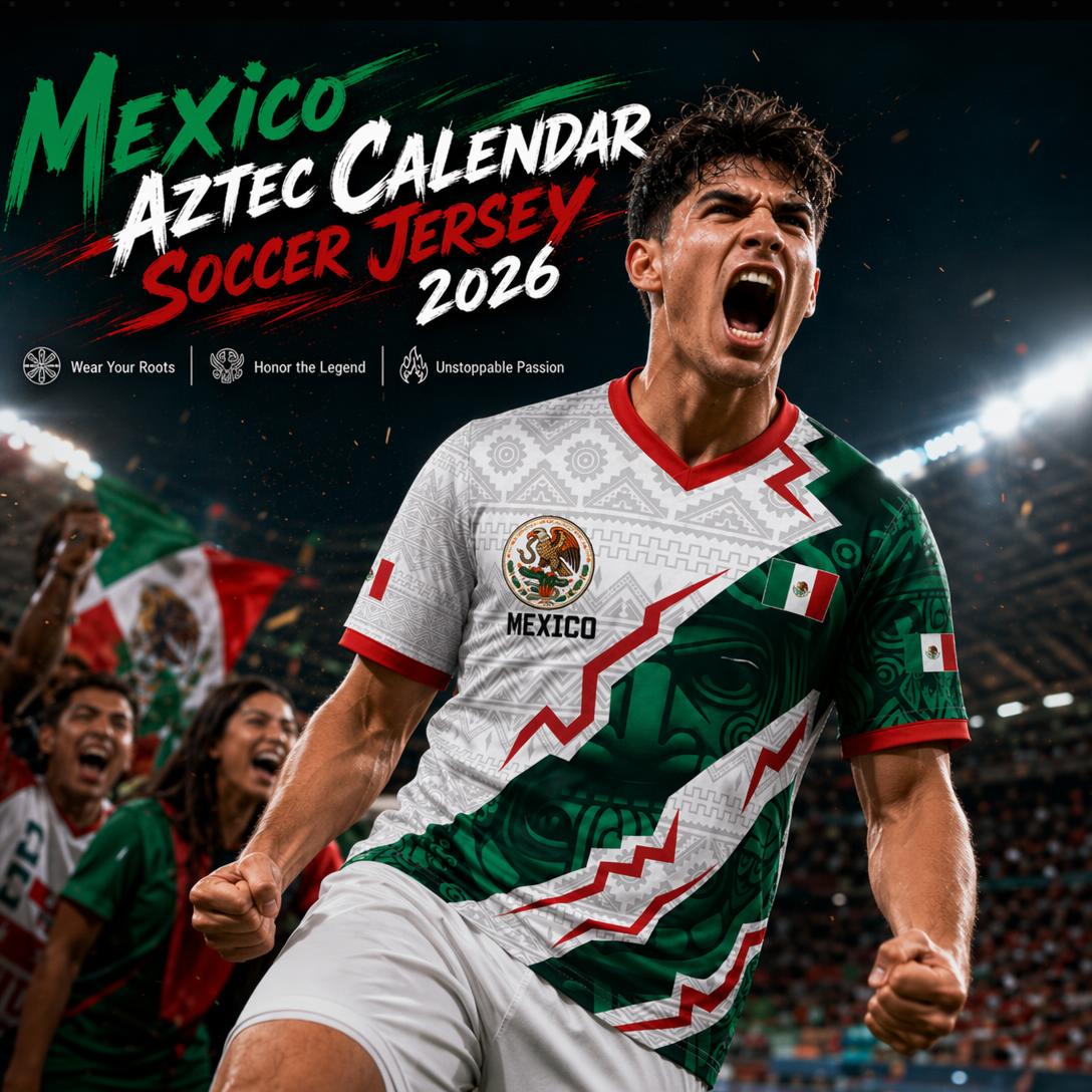 ⚽️ Mexico Aztec Calendar Soccer Jersey 2026