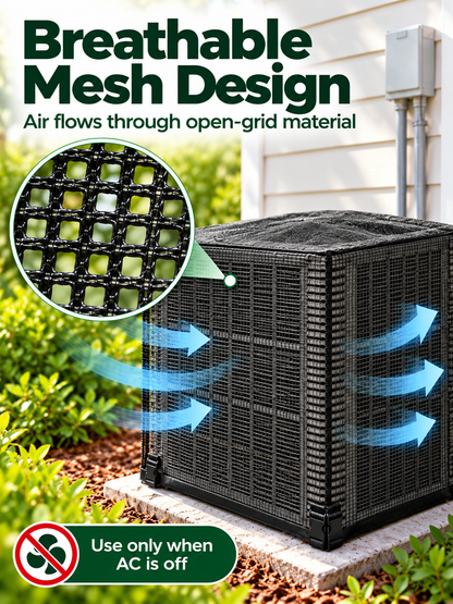 ❄️ Heavy-Duty Mesh AC Cover – All-Season Outdoor Protection