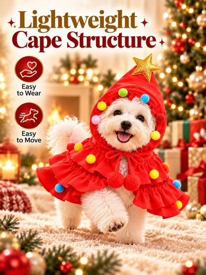 🐶🎄Christmas Tree Pet Cloak Costume for Dogs and Cats