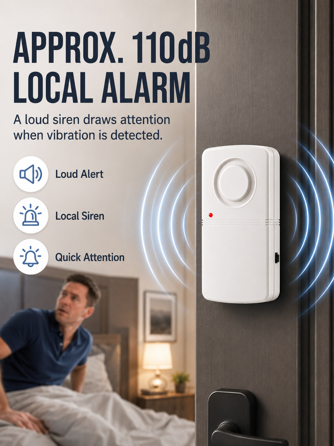 🚨 Wireless Door & Window Vibration Alarm – Smart Home Security Sensor