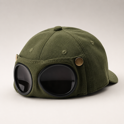 🧢 Men's Glasses-Friendly Pilot Cap