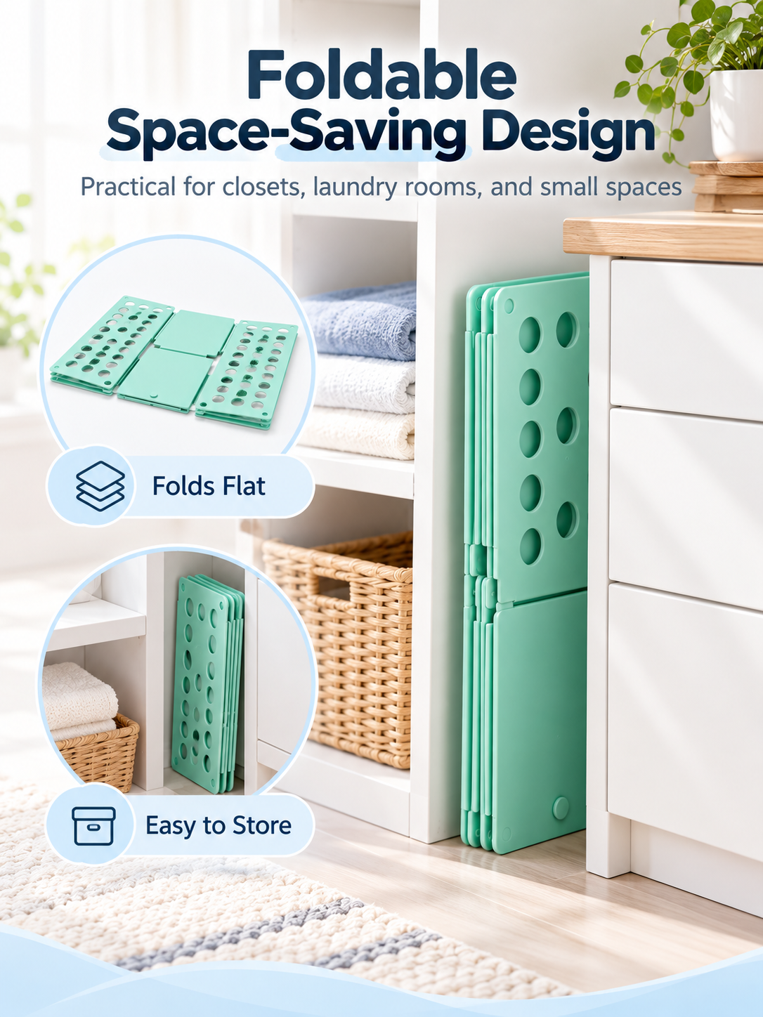 👕 Foldable Clothes Folding Board – Space-Saving Laundry Organizer for Adults & Kids