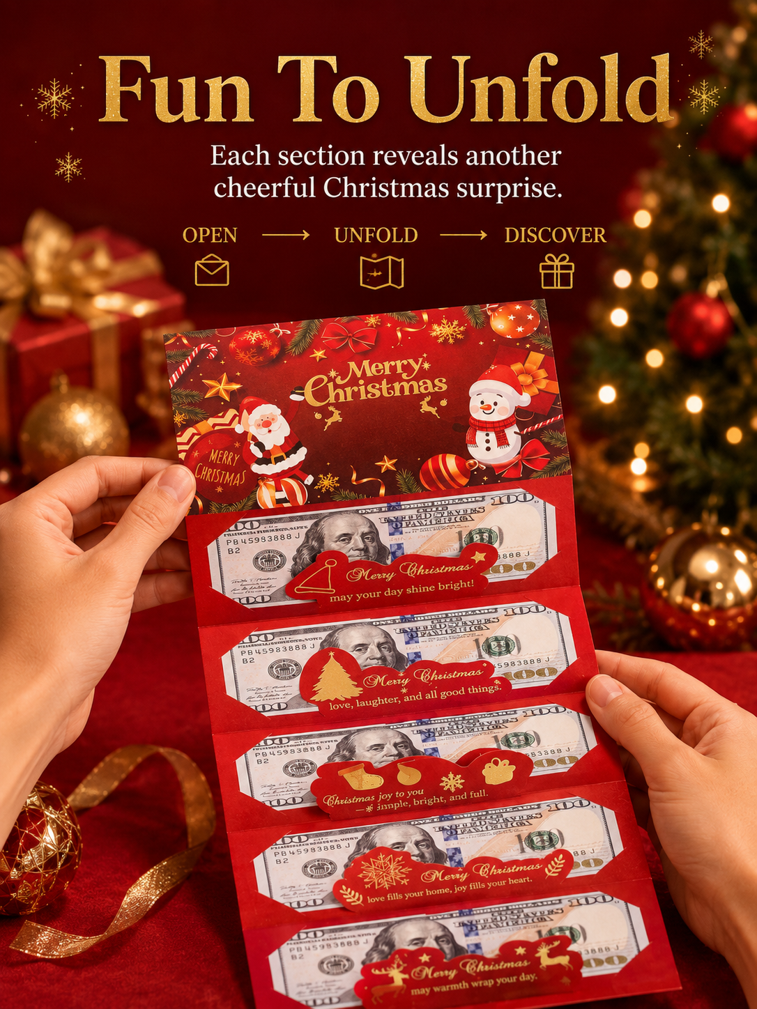 🎁6-Slot Christmas Cash Gift Envelope