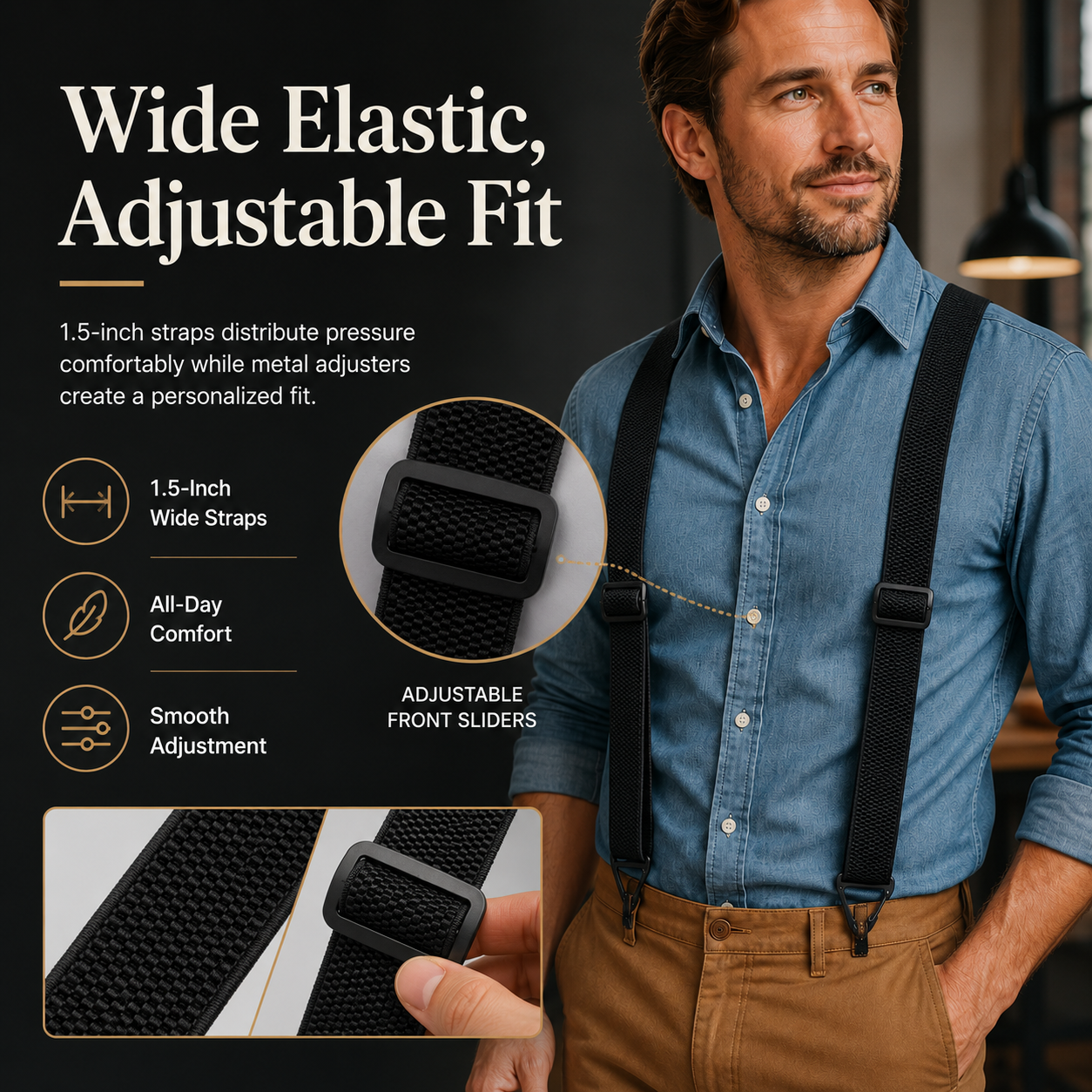 ⏰Men's X-Back Suspenders with Hook Clips