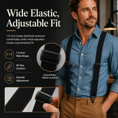 ⏰Men's X-Back Suspenders with Hook Clips
