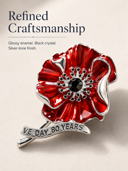 VE Day 80 Poppy Brooch | Limited Edition Anniversary Keepsake
