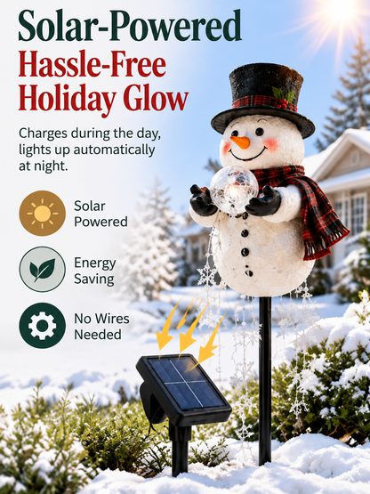 ⛄Snowman Magic Fountain Solar Christmas Garden Light