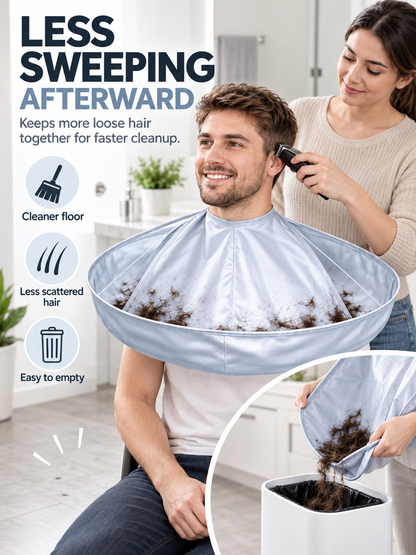 ✂️ Haircut Cape with Catcher – Adjustable Hair Cutting Umbrella for Home & Salon
