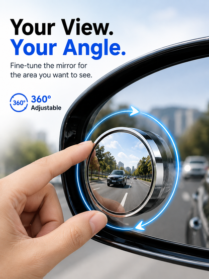 🚗 360° Adjustable Blind Spot Mirrors – Wide-Angle HD Car Side Mirror