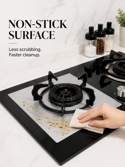 4-Piece Reusable Non-Stick Gas Stove Burner Covers – Heat-Resistant & Washable