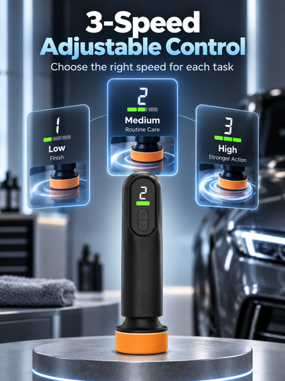 🚗 Cordless 3-Speed Car Polisher – 12,000 RPM Deluxe Scratch & Shine Detailing Kit