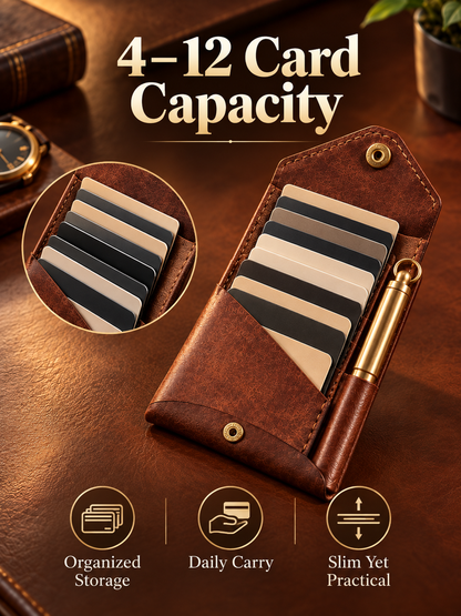 🎁Vintage Handmade Leather Wallet With Business Card Holder