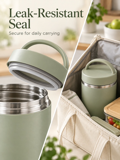 Stainless Steel Insulated Lunch Box with Handle – Leakproof Stackable Food Container for Office, School & Travel