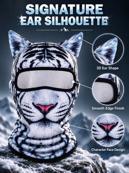 🐾❄️  3D Cat Print Balaclava – Funny Full-Face Outdoor Hood Mask