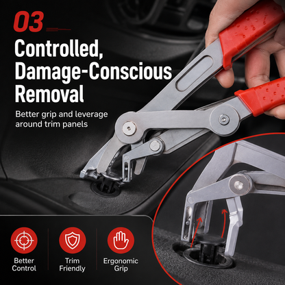 🔥Car Clip Pliers & Trim Removal Tool, Spring-Loaded Fastener Rivet Remover for Auto Door Panels