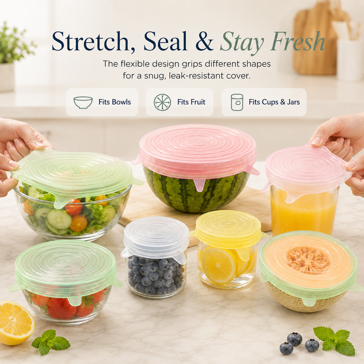 🥗✨Reusable Silicone Stretch Lids