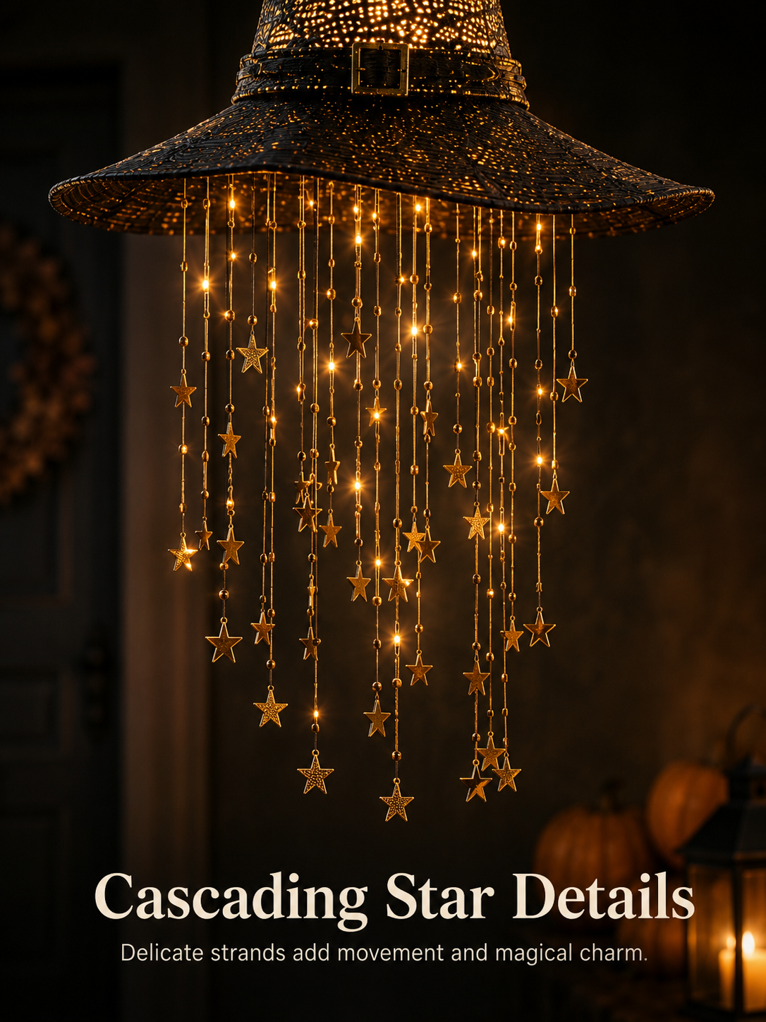 Lighted Witch Hat Hanging Chime