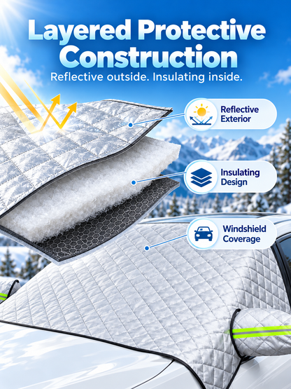 🚗 Magnetic Windshield Cover – All-Season Sun, Snow & Frost Protector for Cars, SUVs & Trucks