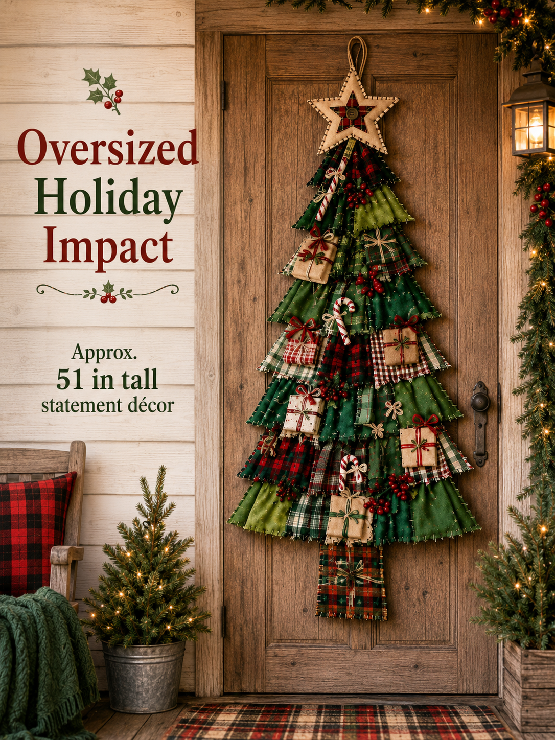DIY Oversized Patchwork Christmas Tree Hanging Kit