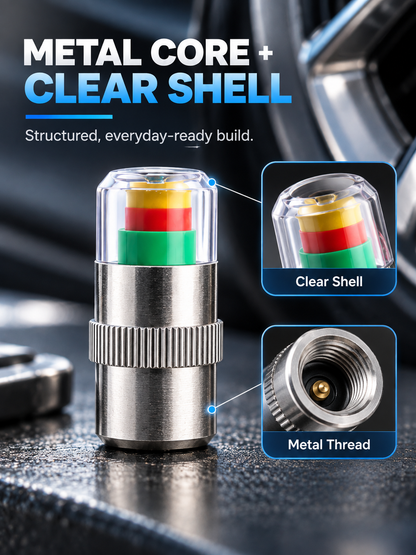 🚗🛠️4 PCS Car Tire Pressure Monitor Valve- tire valve stem caps
