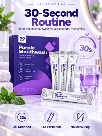 💜 Purple Color-Correcting Mouthwash – A Brighter-Looking Smile in 30 Seconds✨