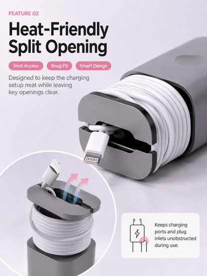 2-in-1 Silicone Charger Protective Case (with Cable Storage)