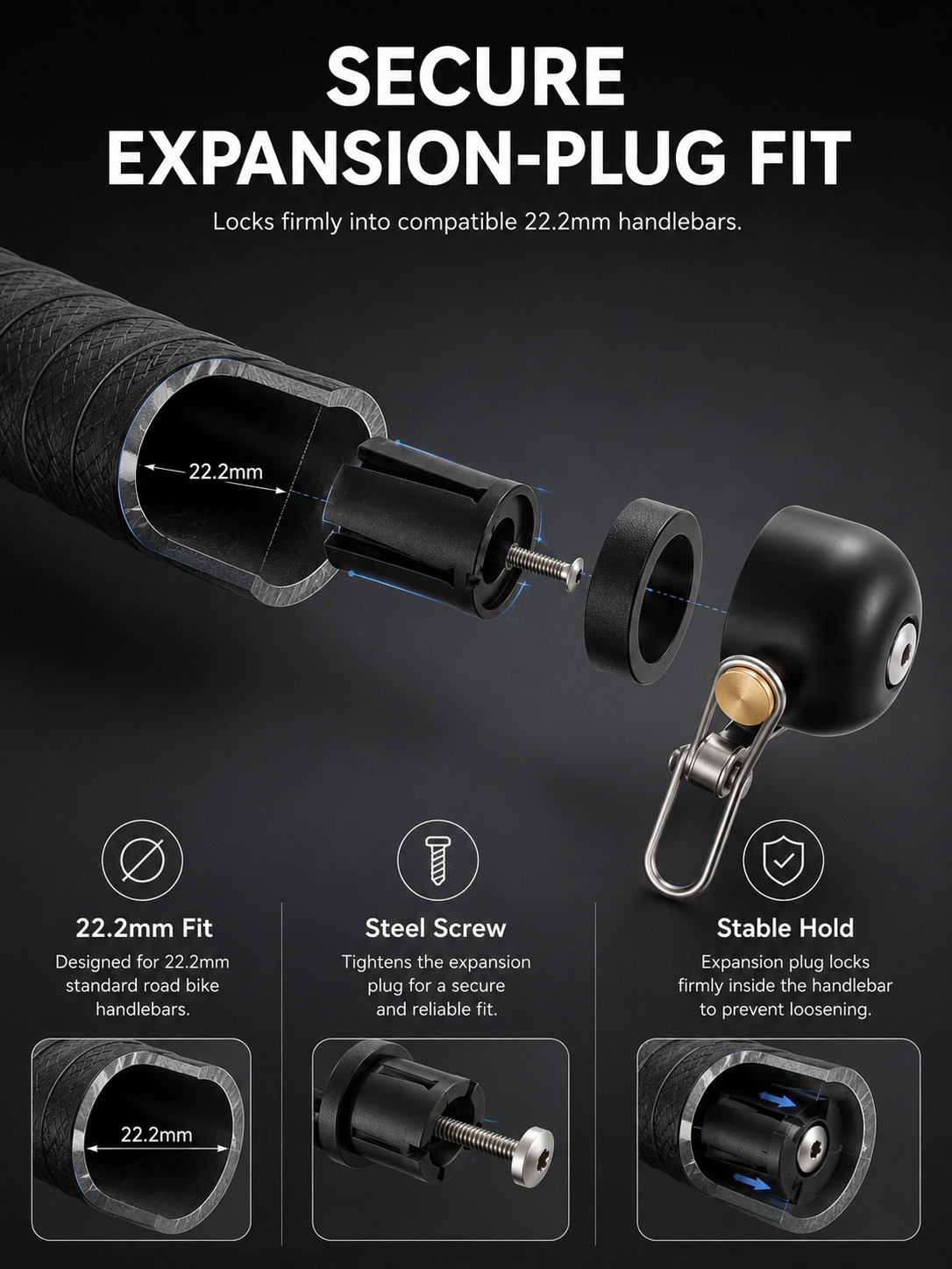 Handlebar Plug-Type Road Bike Bell