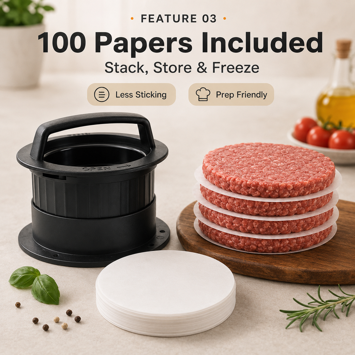 🔥 Burger Patty Press Kit – 30% OFF