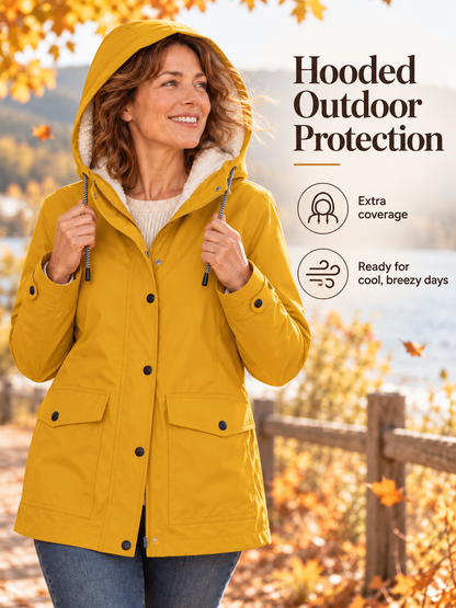 ❤️‍🔥 Women's Plush-Lined Windproof Hooded Jacket