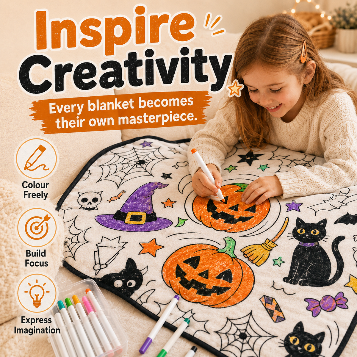 🎨✨DIY Coloring Blanket With Markers